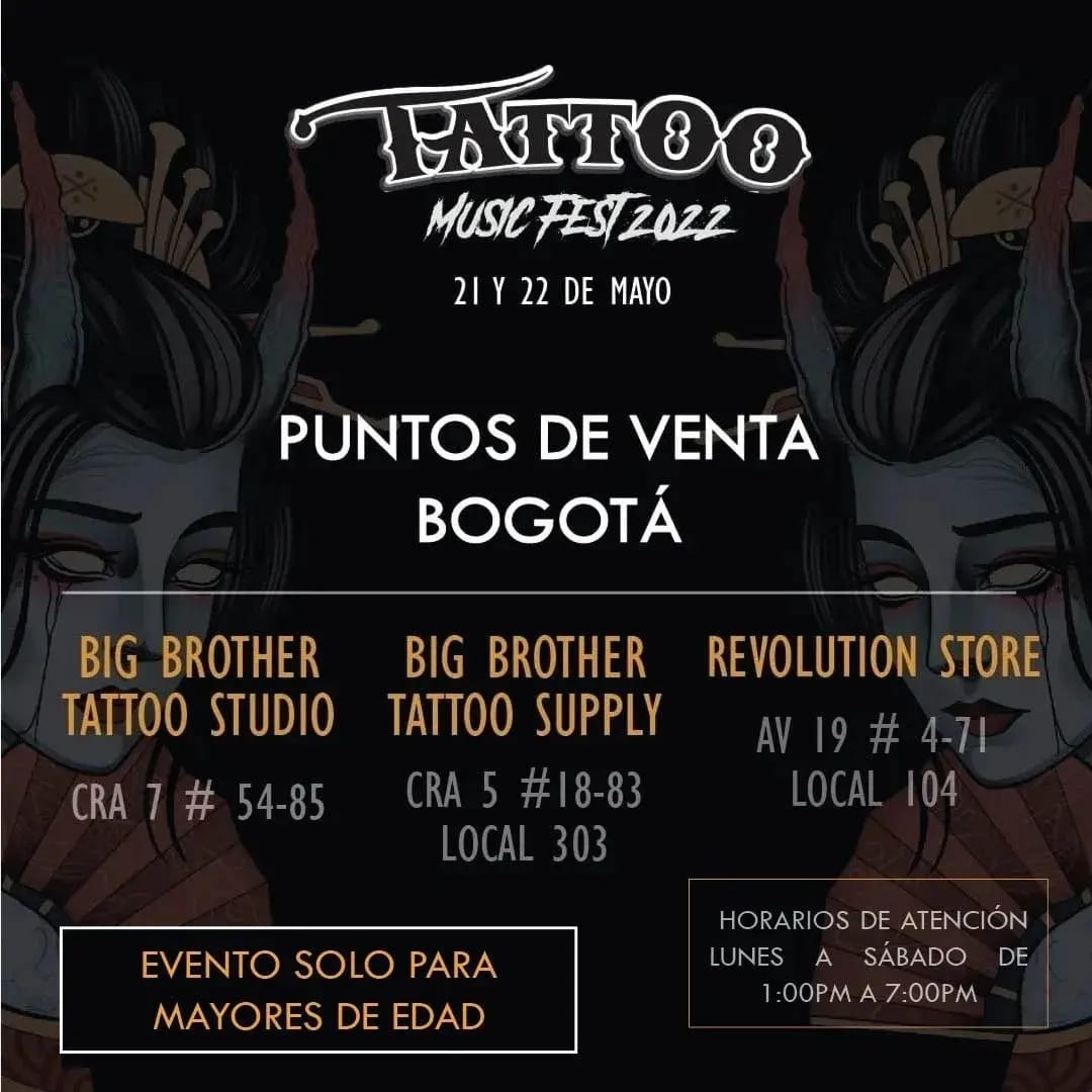 Tattoo Music Fest 2022 line up actualizado y boletería